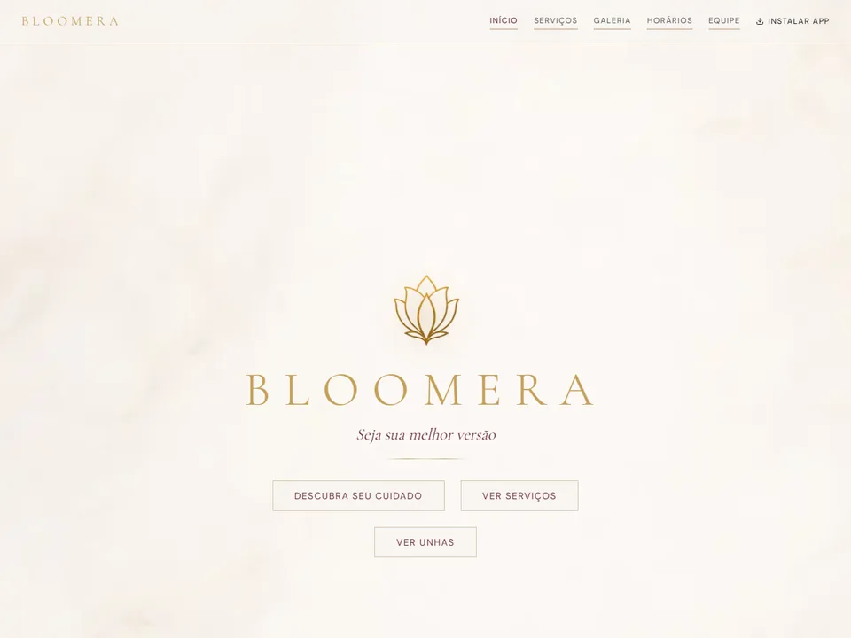 Preview do site Bloomera
